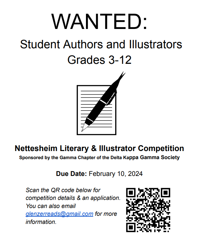Students in Grades 3 -12, Check this out!  Entries due by Feb. 10, 2024
