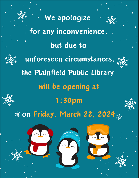 Opening Late on Friday, March 22 - Sorry for any Inconvenience!